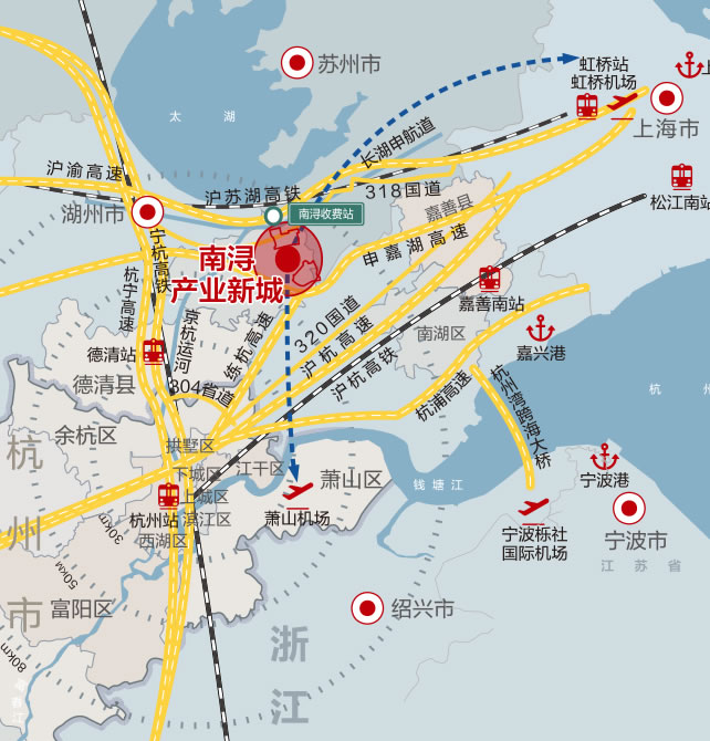 南潯產(chǎn)業(yè)新城  上海城市圈 湖州南潯工業(yè)用土地出售 園區(qū)廠房出租 招商引資 智能機(jī)器人、生物醫(yī)藥、醫(yī)療器械、汽車關(guān)鍵零部件、智能制造裝備
