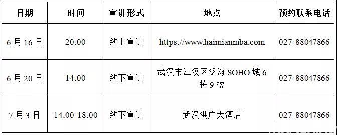 中南財經(jīng)政法大學(xué)2022級 MBAEMBA招生說明會安排